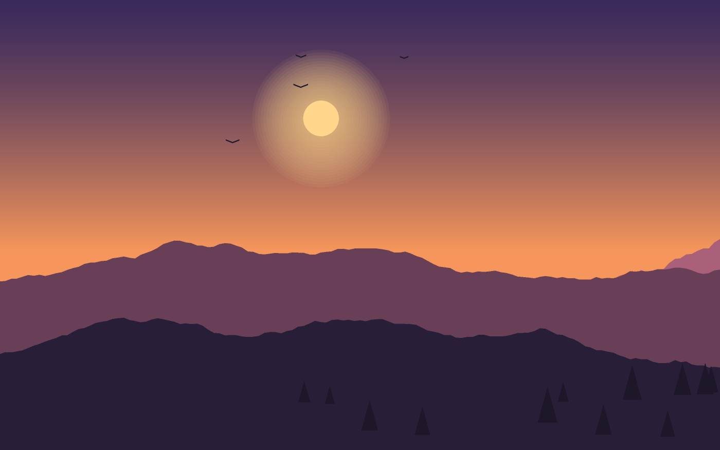 Illustrazione di un paesaggio