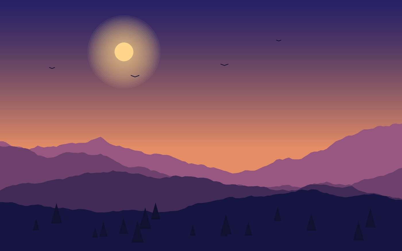 Ilustração de uma paisagem