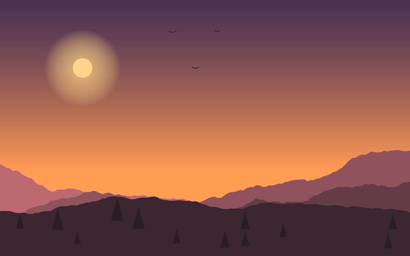 Ilustração de uma paisagem