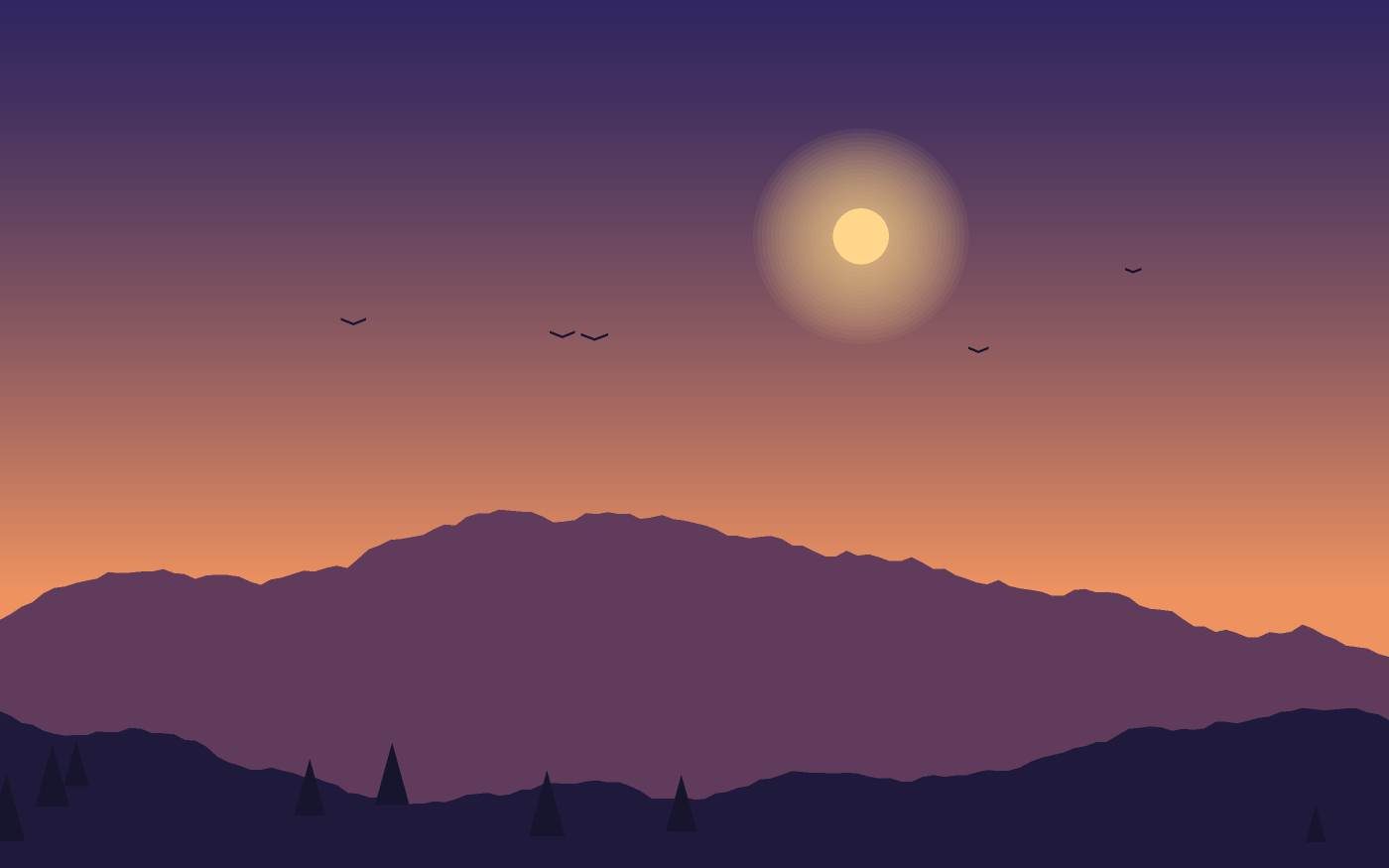 Ilustração de uma paisagem